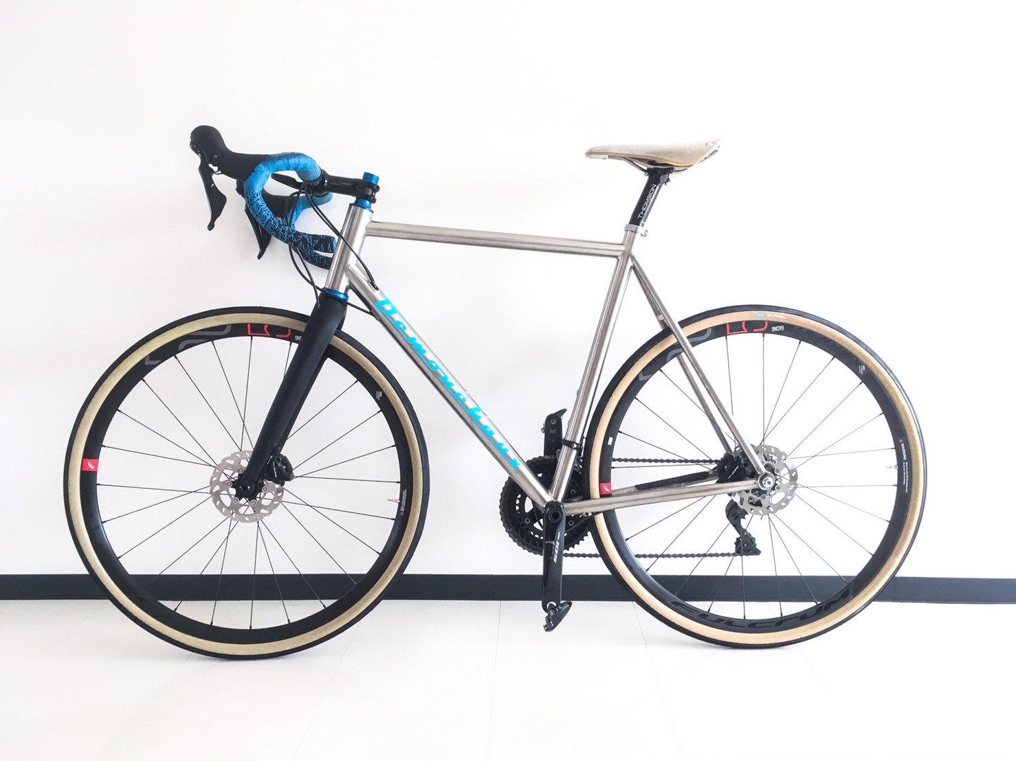 Titanium bike standing