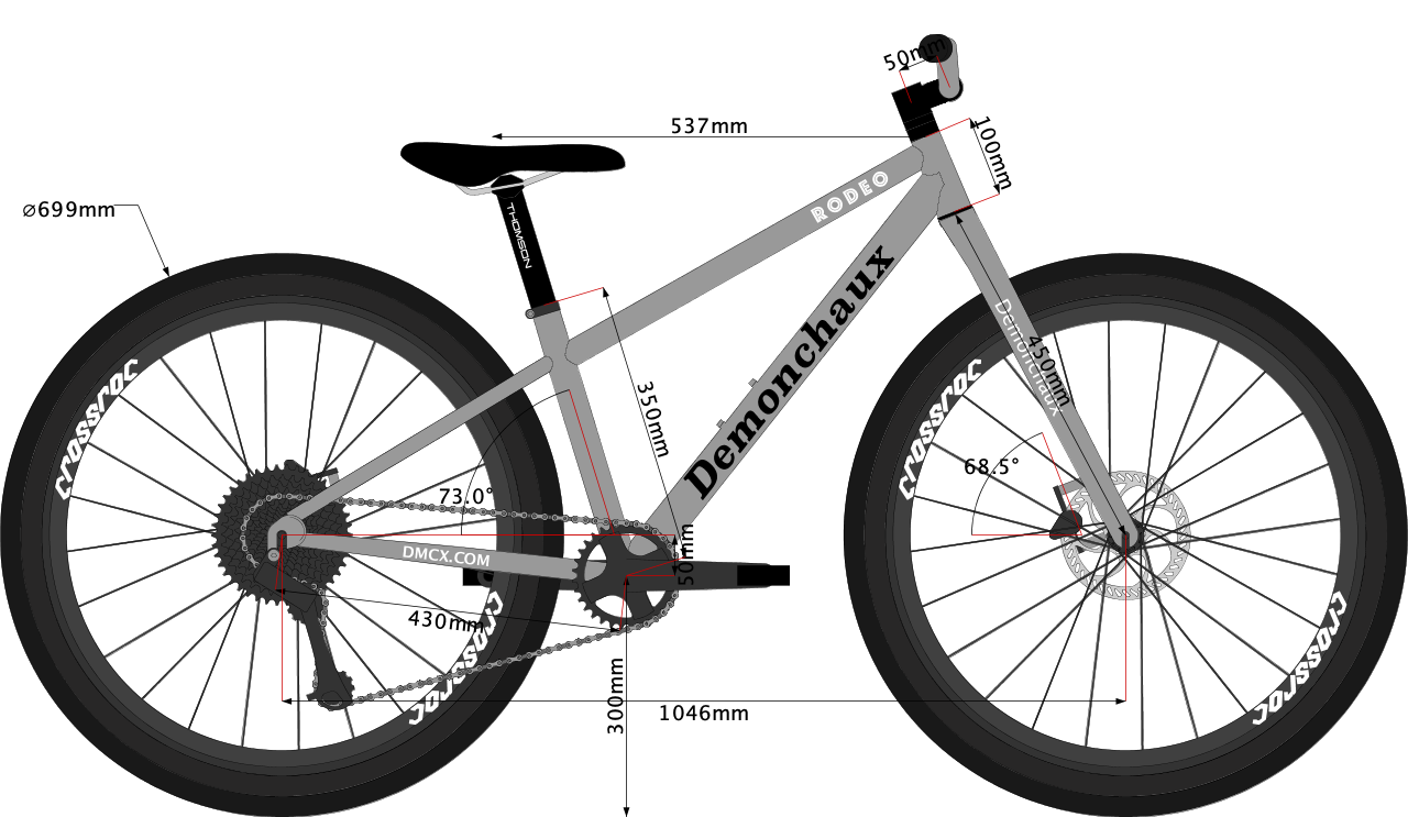Sketch of 650B wheel sized MTB