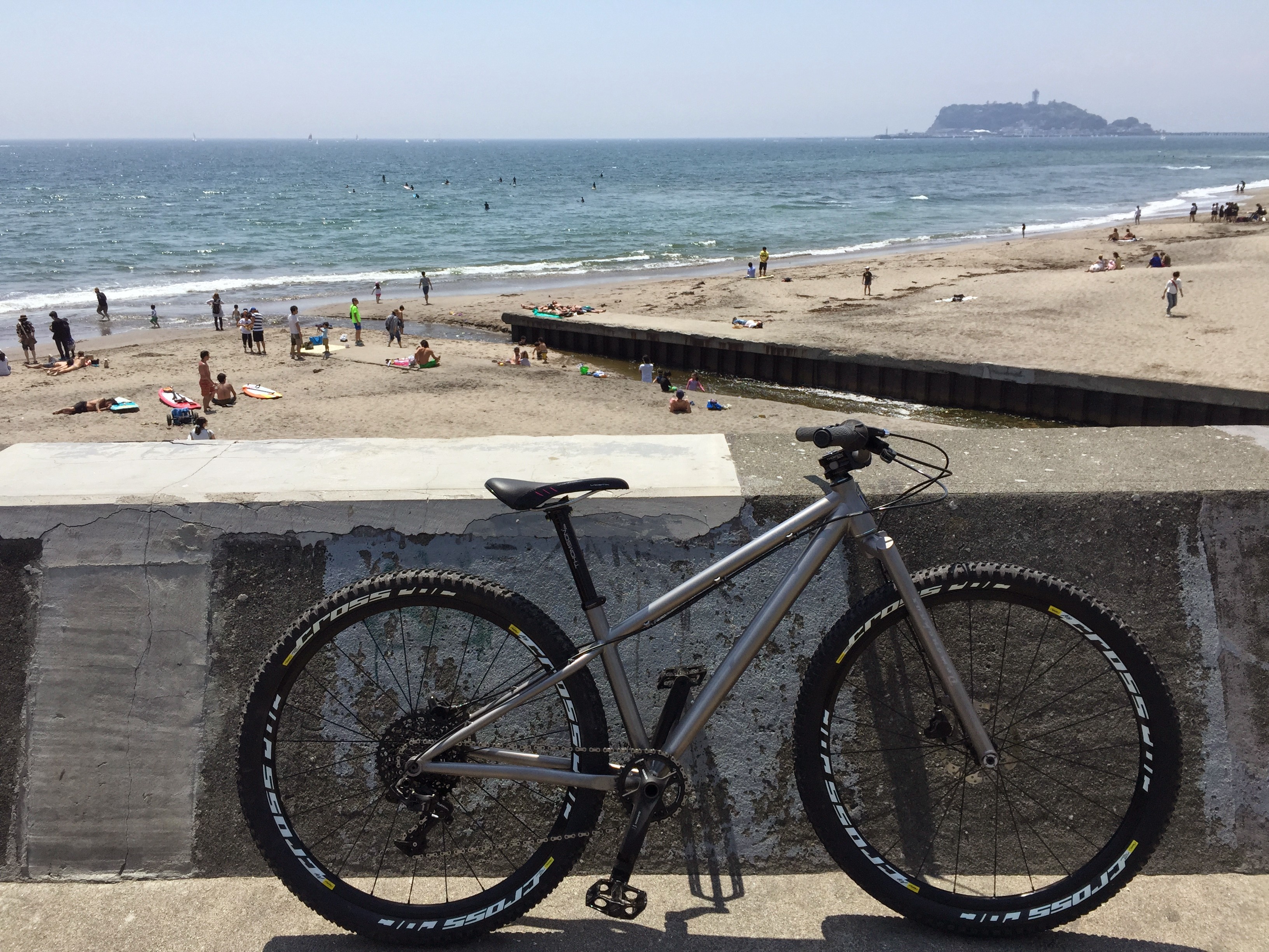 Titanium MTB at the beach