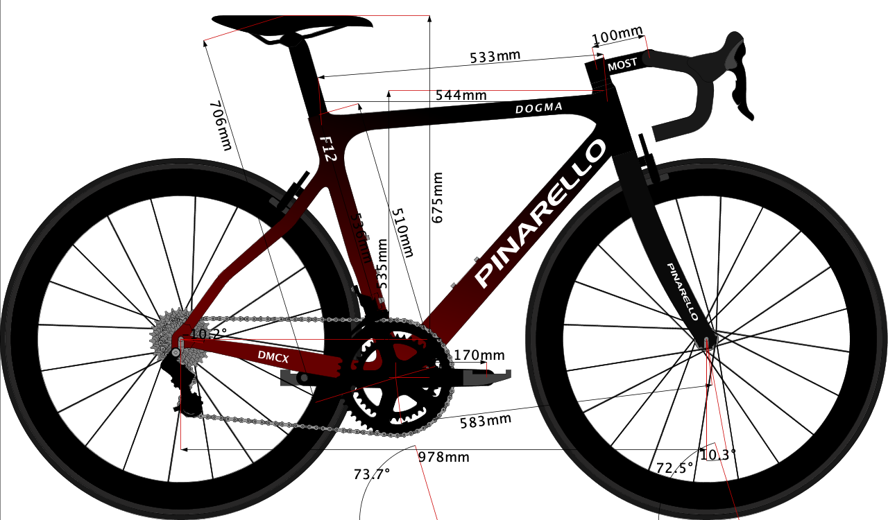 Sketch of Egan Bernal road bike 2019 set up