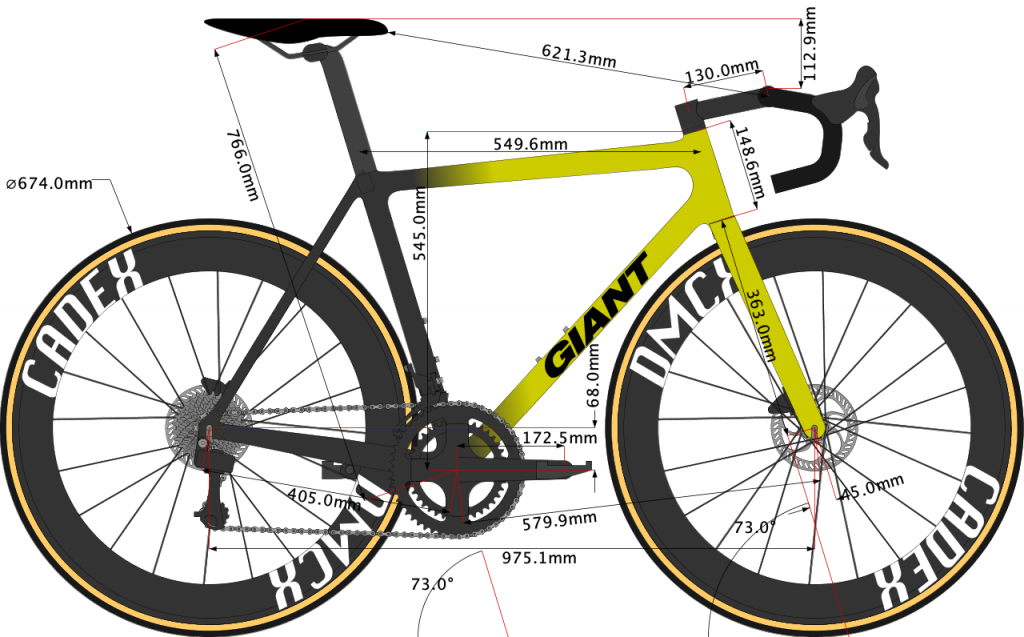 sketch of Greg van Avermaet's Giant TCR Advanced SL road bike