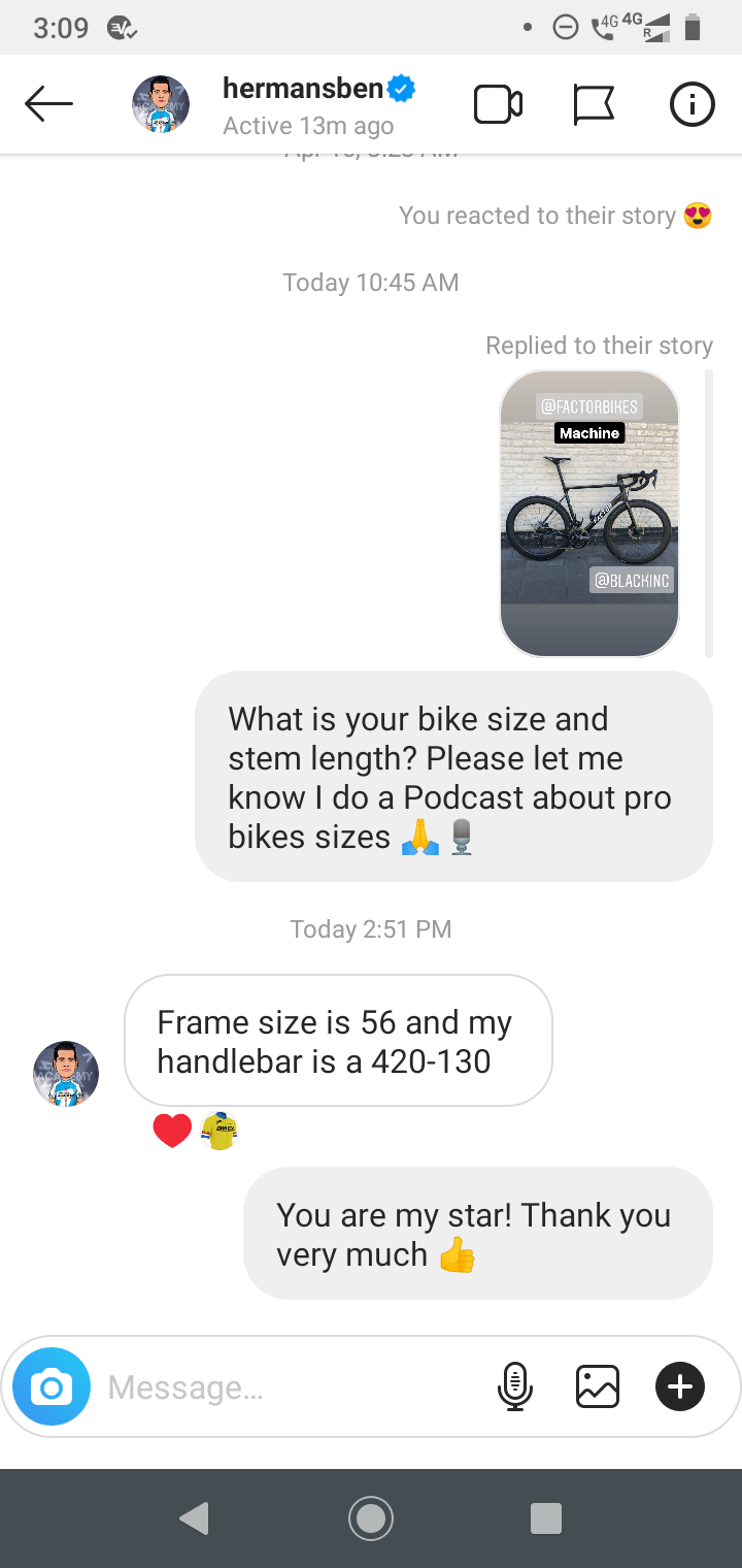 screenshot of Ben Hermans Instagram