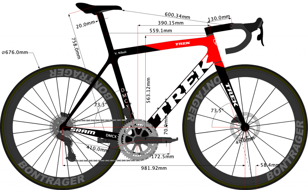sketch of vicenzo nibali Trek Emonda size 56cm 2021 model
