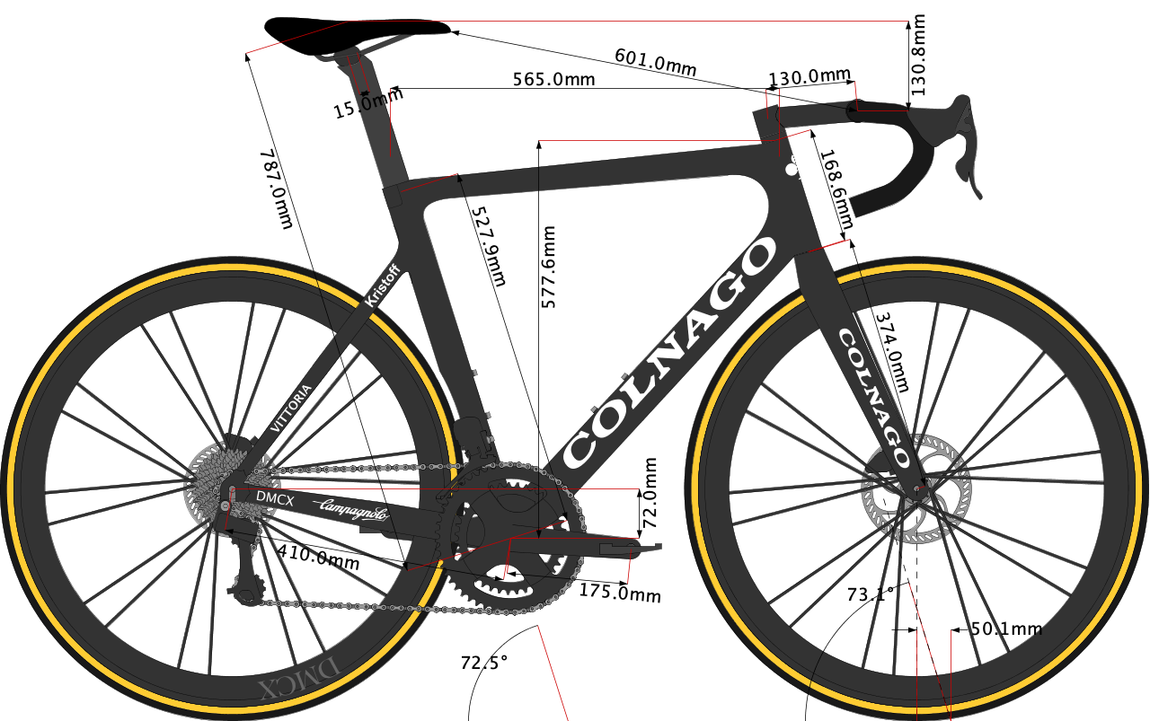 Alexander Kristoff's Colnago VR3S Bike Size 2021 sketch