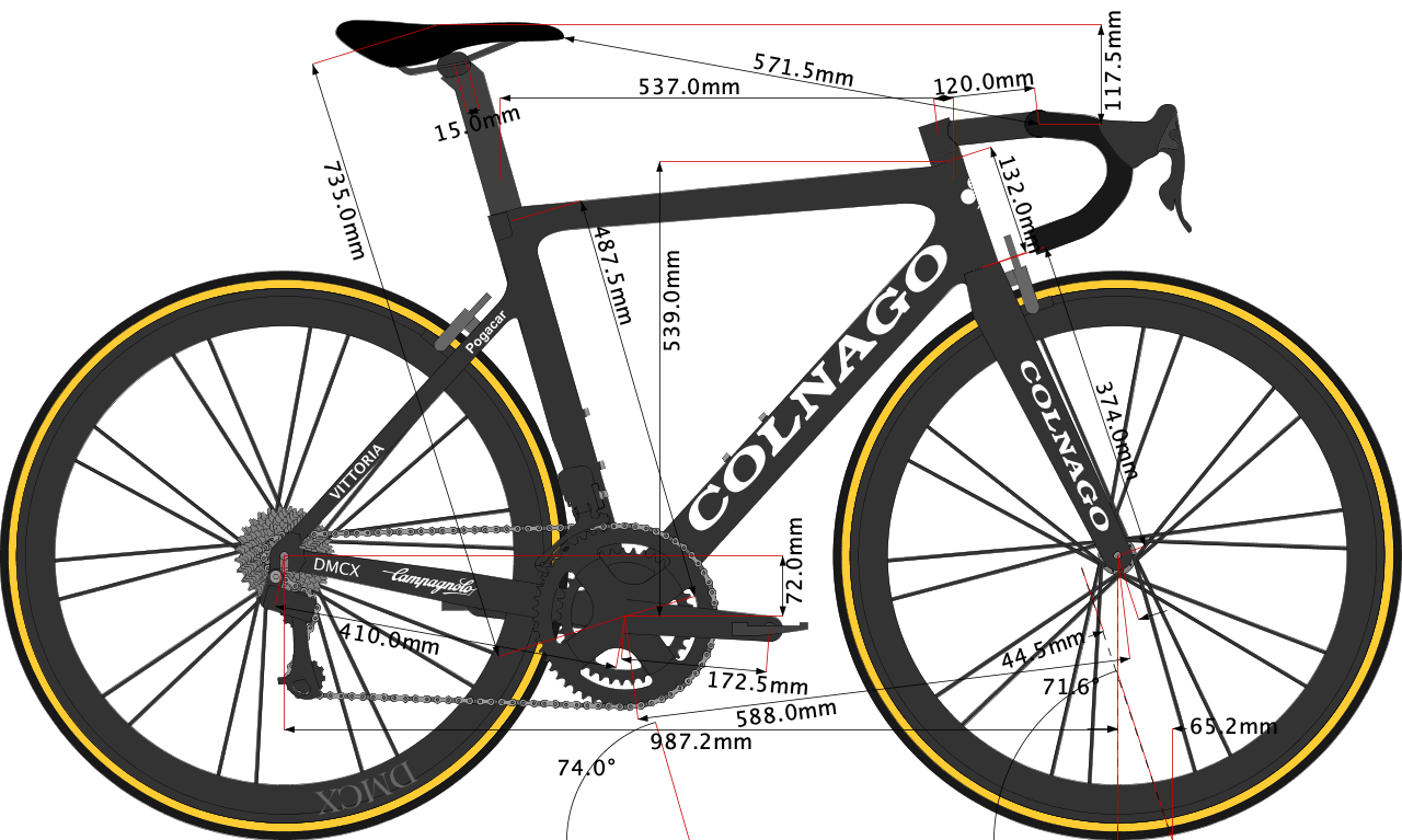 Tadej PogaÄar’s Colnago Bike Size 2020