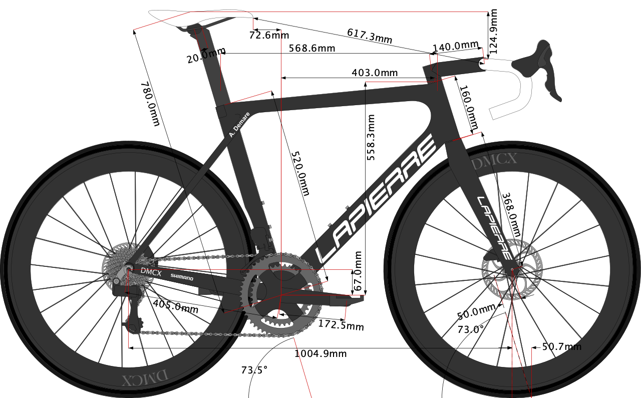 Geometry of Arnaud Demare's Lapierre Aircode DRS 2021