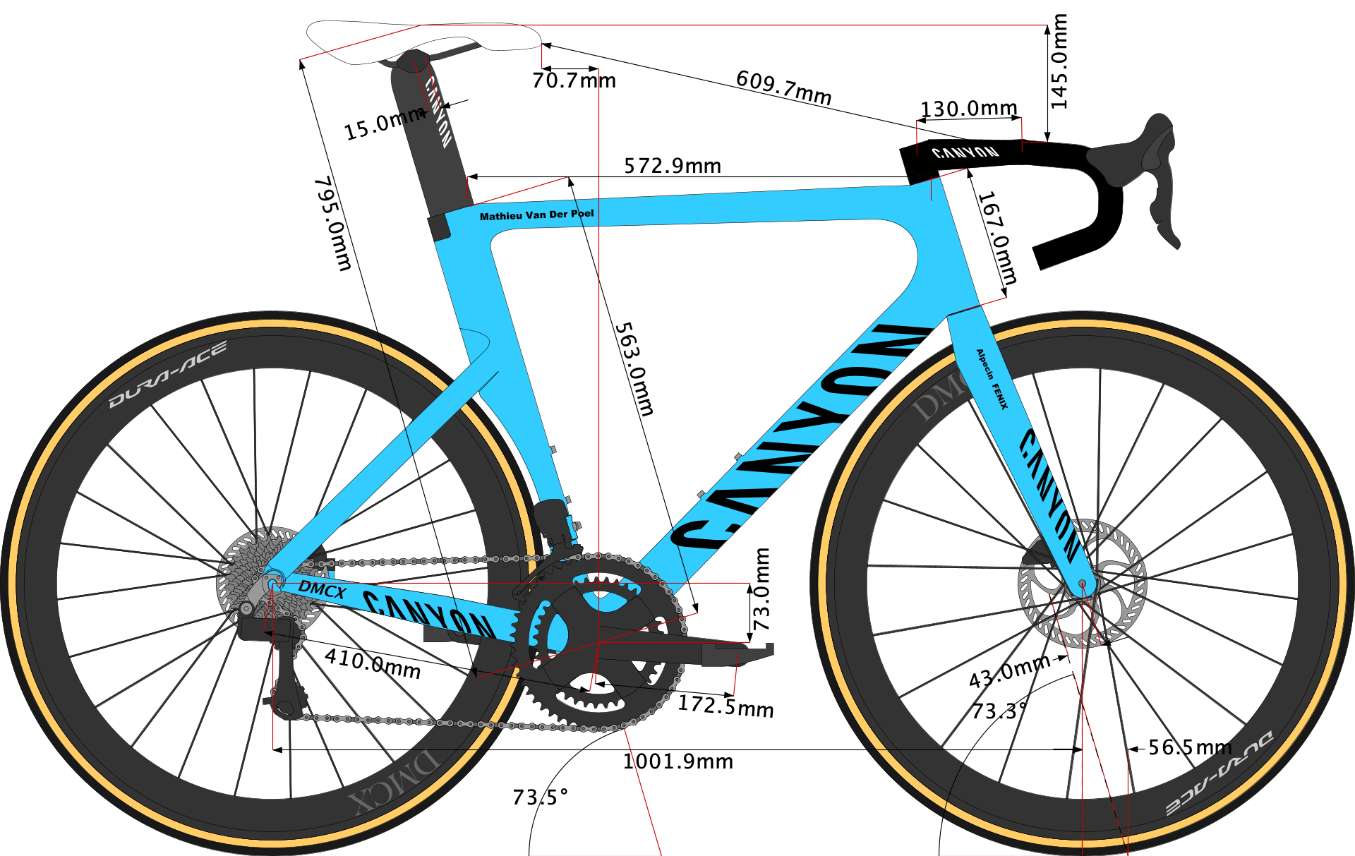 Mathieu Van Der Poel's 2022 Canyon Aeroad CFR Bike Size