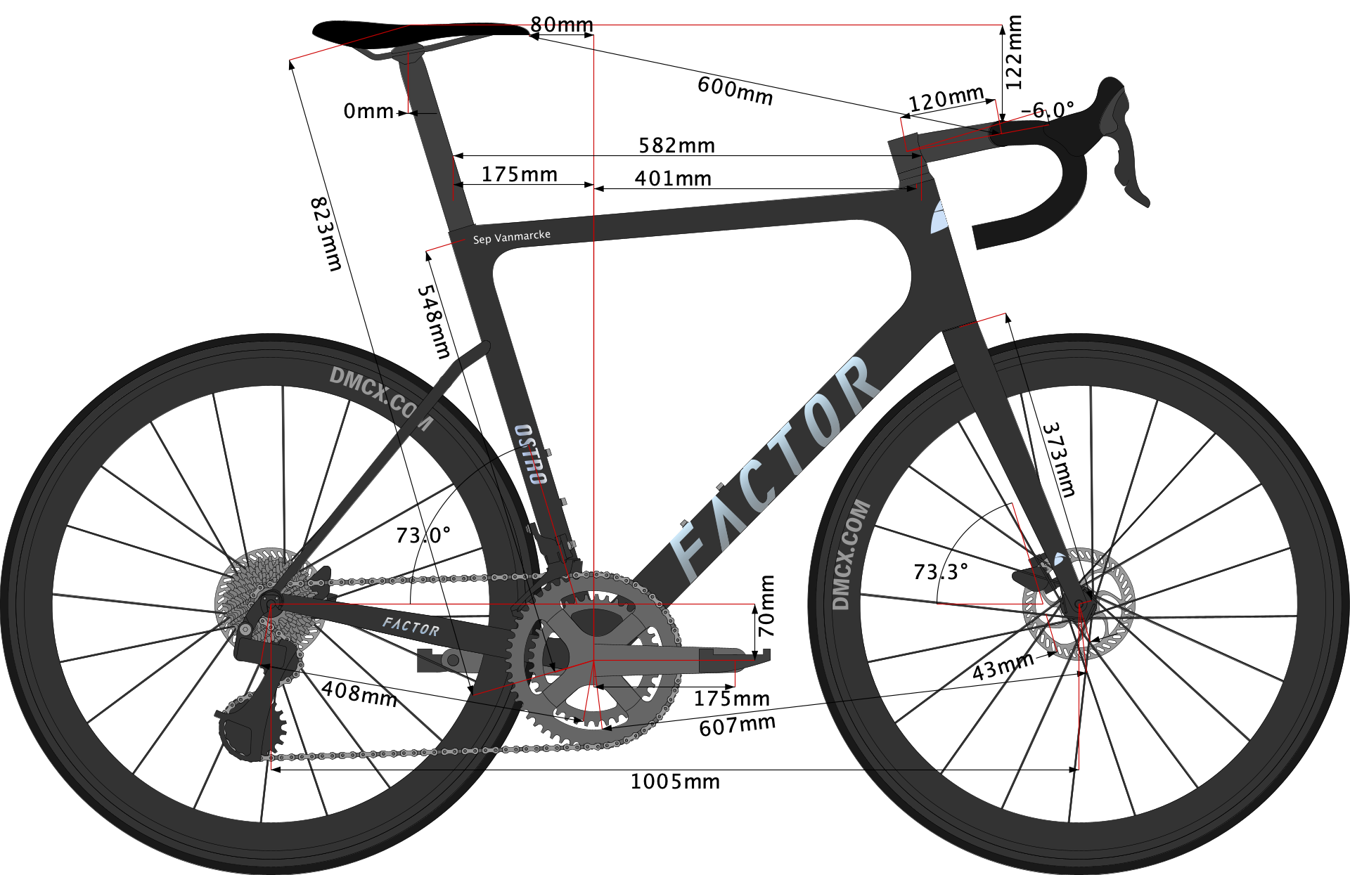 sketch of Sep Vanmarcke's road bike