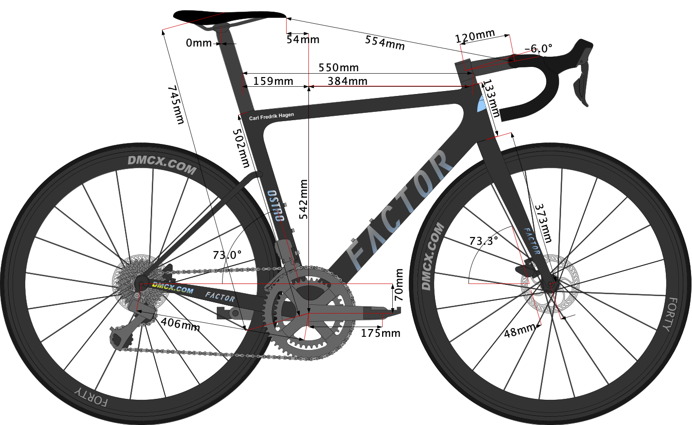 Sketch of Carl Fredrik Hagen's 2022 Bike Size