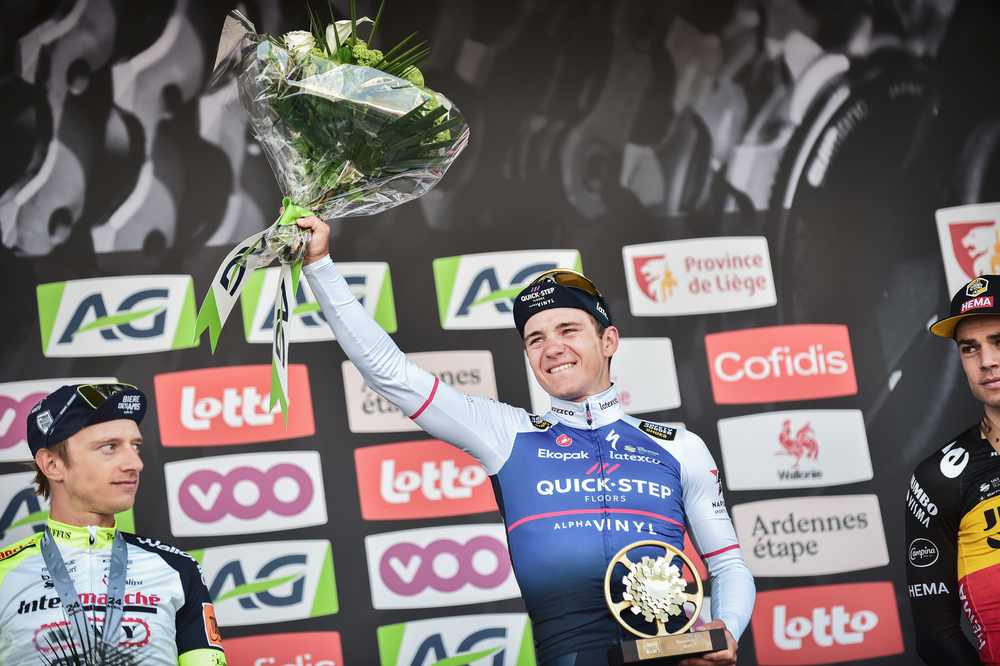 photo of Remco Evenepoel winner of Liege-Bastogne-Liege 2022
