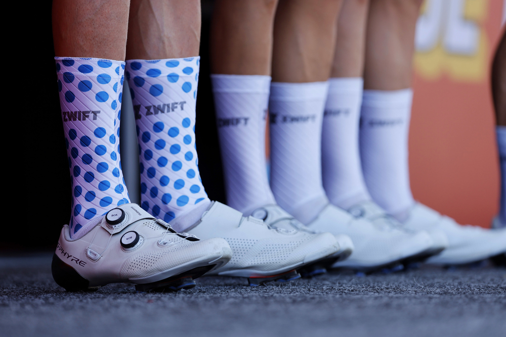 Photo of Jay Vine's cycling shoes