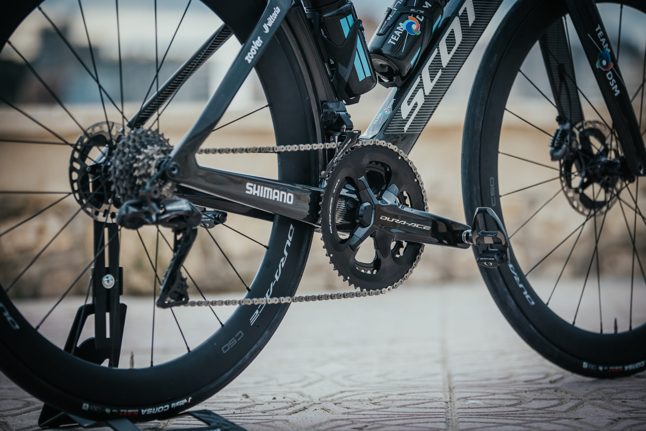 details of Shimano Dura-Ace 12 Speeds of Team DSM' Scott bike