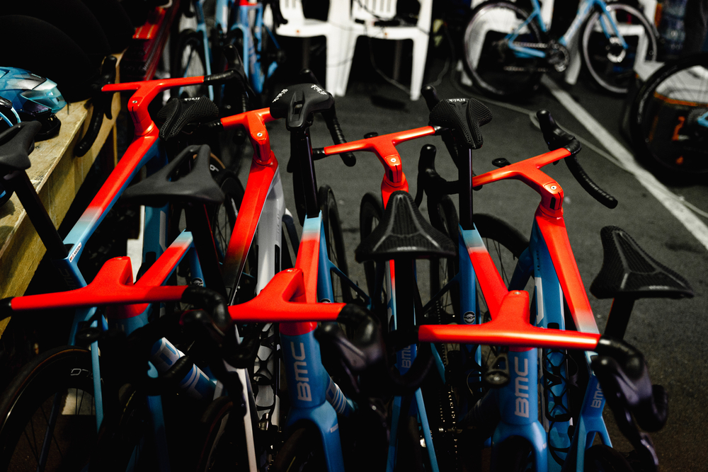 view of the BMC bikes of AG2R Citroën Cycling Team 2023