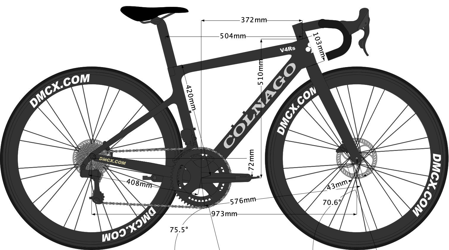 Sketch of Colnago V4Rs Bike size 420